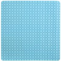 Douche/bad anti-slip mat badkamer - rubber - lichtblauw - 54 x 54 cm - vierkant