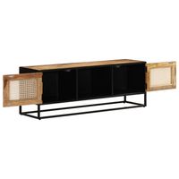 The Living Store Retro tv-kast - Mangohout - 110 x 30 x 40 cm - met 3 schappen