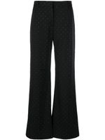 MUNTHE pantalon évasé Leileen orné de cristaux - Noir