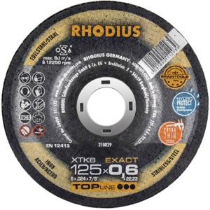 Rhodius XTK6 EXACT 210829 Doorslijpschijf gebogen 125 mm 1 stuk(s) RVS, Staal