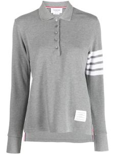 Thom Browne 4-Bar long-sleeved polo shirt - Gris