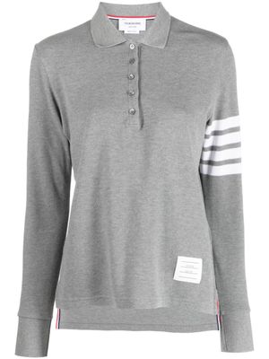 Thom Browne polo à détail 4 bandes signature - Gris