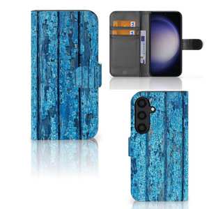 Samsung Galaxy S24 Book Style Case Wood Blue