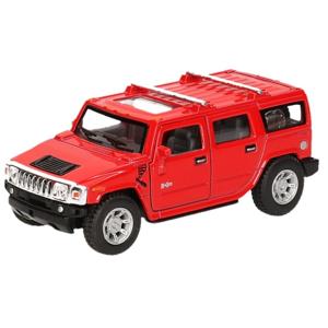 Modelauto Hummer H2 SUV - speelgoed wagen - rood - 12,5 cm - metaal