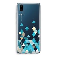 Gekleurde driehoekjes blauw: Huawei P20 Transparant Hoesje