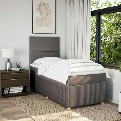 Boxspring met matras stof taupe 90x190 cm