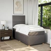 Boxspring met matras stof taupe 90x190 cm