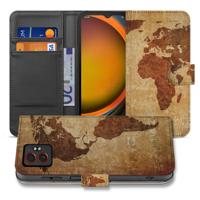 Wereldkaart Samsung Galaxy Xcover 7 Pro | Bookcase Hoesje | Portemonnee hoesje