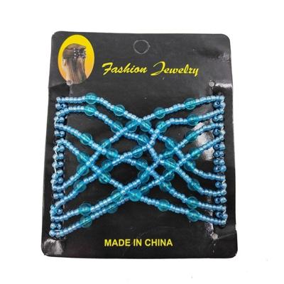 3 STKS vrouw elastische magie DIY Vintage hoofdband mode haar Maker Bun haren kammen metalen haarspelden haaraccessoires (blauw)
