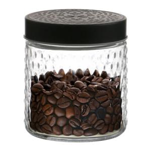 Voorraadpot/bewaarpot Roma - 500 ml - glas - zwart - D12 x H12 cm