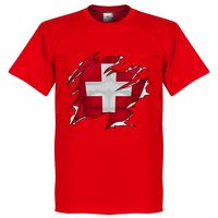 Zwitserland Ripped Flag T-Shirt