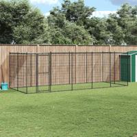 Hondenkennel met dak 12,1 m² staal