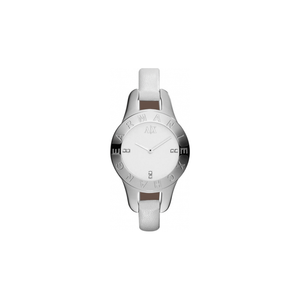 Horlogeband Armani Exchange AX4124 Leder Wit 8mm