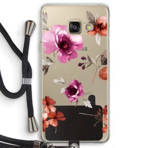 Geschilderde bloemen: Samsung Galaxy A3 (2016) Transparant Hoesje met koord