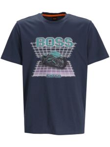 BOSS t-shirt Enter en coton - Bleu