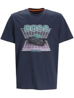 BOSS t-shirt Enter en coton - Bleu - thumbnail