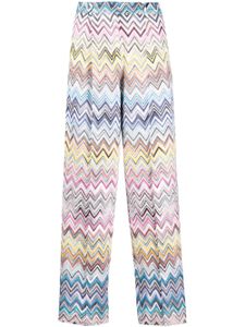 Missoni pantalon ample zippé à taille haute - Bleu