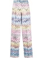 Missoni pantalon ample zippé à taille haute - Bleu