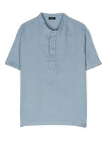 Il Gufo chemise sans col à manches courtes - Bleu