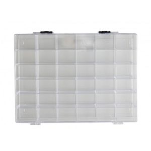 Opberg/sorteer box/dozen met 36 vakken 25 cm
