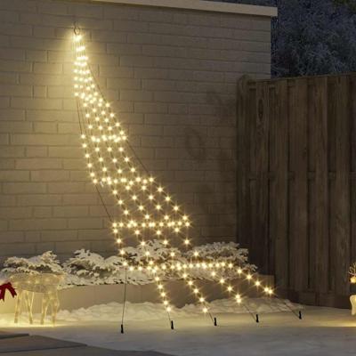 LED Kerstboom met 168 LED met grondpennen Warmwit 511 cm Metaal