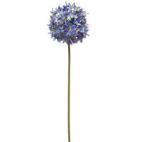 Allium/Sierui kunstbloem - losse steel - blauw - 60 cm - Natuurlijke uitstraling - thumbnail