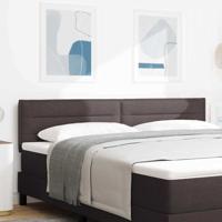 LED Hoofdbord met LED-striplichten Donkerbruin 180 cm Polyester