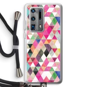 Gekleurde driehoekjes: Huawei P40 Pro Plus Transparant Hoesje met koord