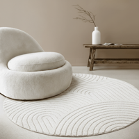 Vloerkleed Panglao Rond - Wit Xcm - Polypropyleen - Dekbed-Discounter.nl Vloerkleed Panglao Rond - Wit Xcm - Polypropyleen - Dekbed-Discounter.nl