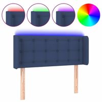 vidaXL Hoofdbord LED 93x16x78/88 cm stof blauw - thumbnail