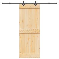 Schuifdeur met beslag 80x210 cm massief grenenhout