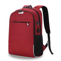 Laptop rugzak school tassen anti-diefstal reizen rugzak met USB-Oplaadpoort (rood)