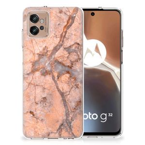 Motorola Moto G32 TPU Siliconen Hoesje Marmer Oranje