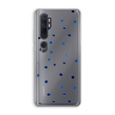 Blauwe stippen: Xiaomi Mi Note 10 Transparant Hoesje