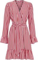 Roze rood gestreepte badjas