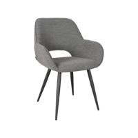 LABEL51 Eetkamerstoel Fer - Grijs - Boucle - Black Frame