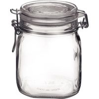 1x Glazen confituren pot/weckpot 750 ml met beugelsluiting en rubberen ring   -