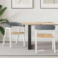 Eettafelstoelen 2 pcs Wit 54 x 57 x 73 cm Massief rubberhout