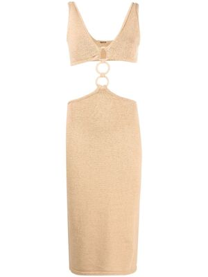 Cult Gaia robe Mert à détail d'anneau - Jaune