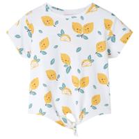 VidaXL Kindershirt met knoop in de zoom 92 ecru
