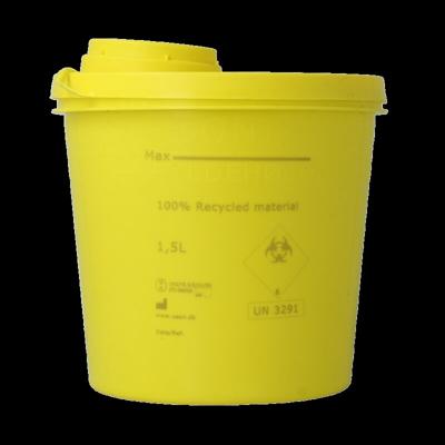 Uson Plast Naaldencontainer 1.5 liter geel gerecycled plastic 1500 Milliliter