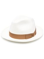 Borsalino chapeau à ruban en paille tressée - Blanc - thumbnail