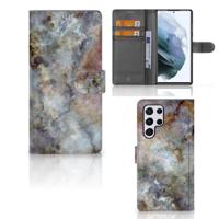Samsung Galaxy S22 Ultra | Bookcase | Marmer Grijs Samsung Galaxy S22 Ultra | Bookcase | Marmer Grijs