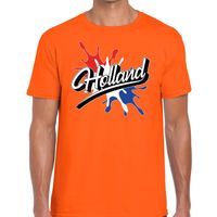 Holland t-shirt spetter oranje voor heren - thumbnail