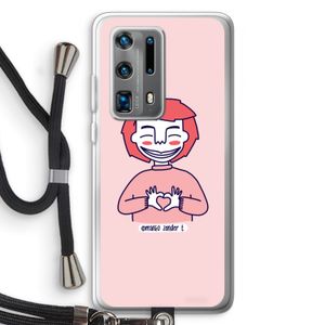 Hartje: Huawei P40 Pro Plus Transparant Hoesje met koord