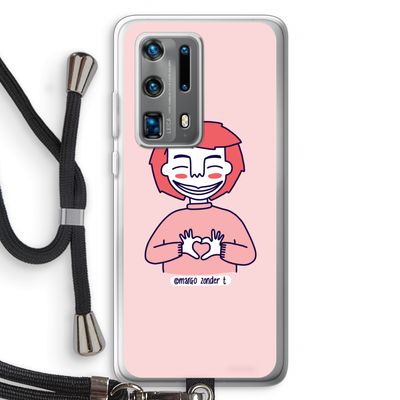 Hartje: Huawei P40 Pro Plus Transparant Hoesje met koord