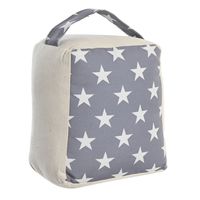 Deurstopper Stars - 1 kilo gewicht - met oppak lus - grijs/wit - 16 x 18 cm