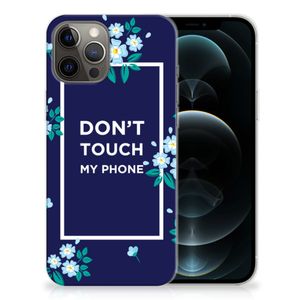 iPhone 12 Pro Max Silicone-hoesje Flowers Blue DTMP