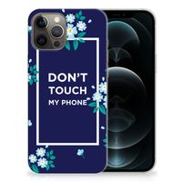 iPhone 12 Pro Max Silicone-hoesje Flowers Blue DTMP - thumbnail