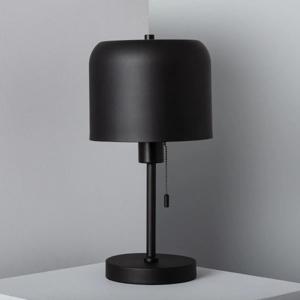 Tafellamp zwart &apos;Bedouin&apos; metaal trekschakelaar E27 39cm